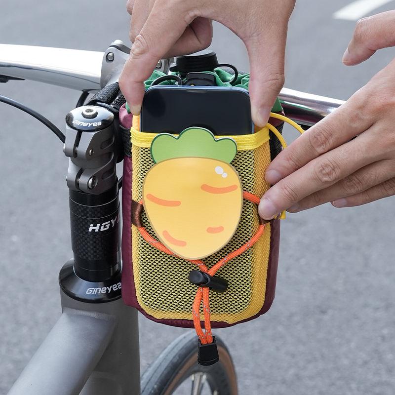 Cycling Front Bottle Pouch Bicycle Handlebar Bag Water Bottle Cage Drawstring Drink Cup Cage Cute bicycle bag