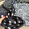 New cashew flower polka dot splicing fashionable imitation silk scarf with sunscreen Korean version scarf beach towel tide