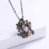 Sace Gems Luksusowy naszyjnik z ametystem w stylu vintage dla kobiet Hollow Design Wykwintny kwiatowy kolczyk w kształcie winorośli Biżuteria na wieczorne przyjęcie