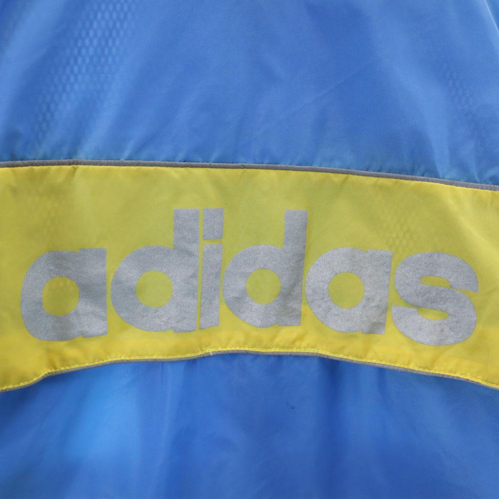 Adidas 80s 90s Old Two-tone Color Windbreaker Blue Hooded Men's Used