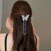 Elegant Shiny Rhinestone Tassel Hair Claw Clip Butterfly Hair Claw Clip  Women Hair Accessories