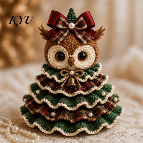 Step by Crochet Tutorial Animal Xmas Tree Kit, Christmas DIY Cute Parent Child Crafting Projects Highland Cow Forest Craft Kit for Beginners, Holiday