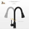 Black Kitchen Faucet Deck Installation Sink Faucet with Sprinkler Pull-Out Kitchen Mixer Tap 360° Rotatble Mixer Faucet
