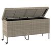 Garden Storage Box with Wheels Light Grey 160 x 55 x 75 cm Poly Rattan