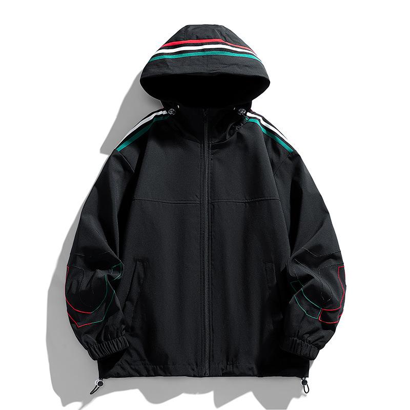Hooded Jacket Men s Casual Jacket Sports Windproof Top Plus Men s Clothing L