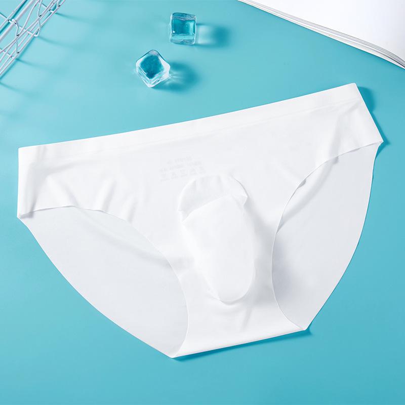 

Мужские летние ультратонкие бесшовные боксеры-брифы больших размеров из ледяного шелка L