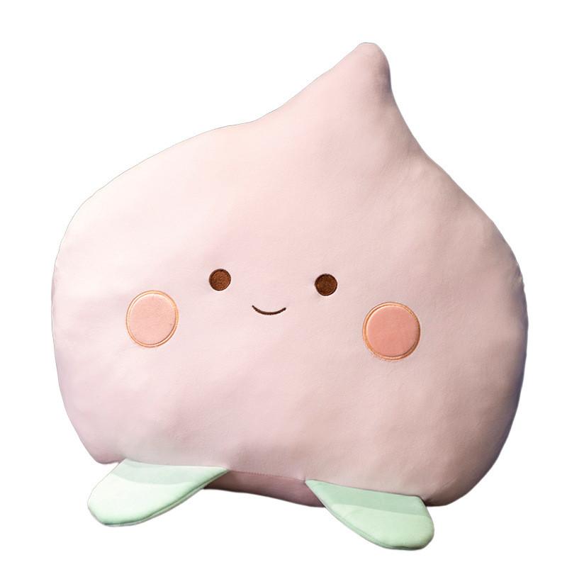 Cartoon Peach Expression Pillow Plush Cushion For Girls Bedroom Decor