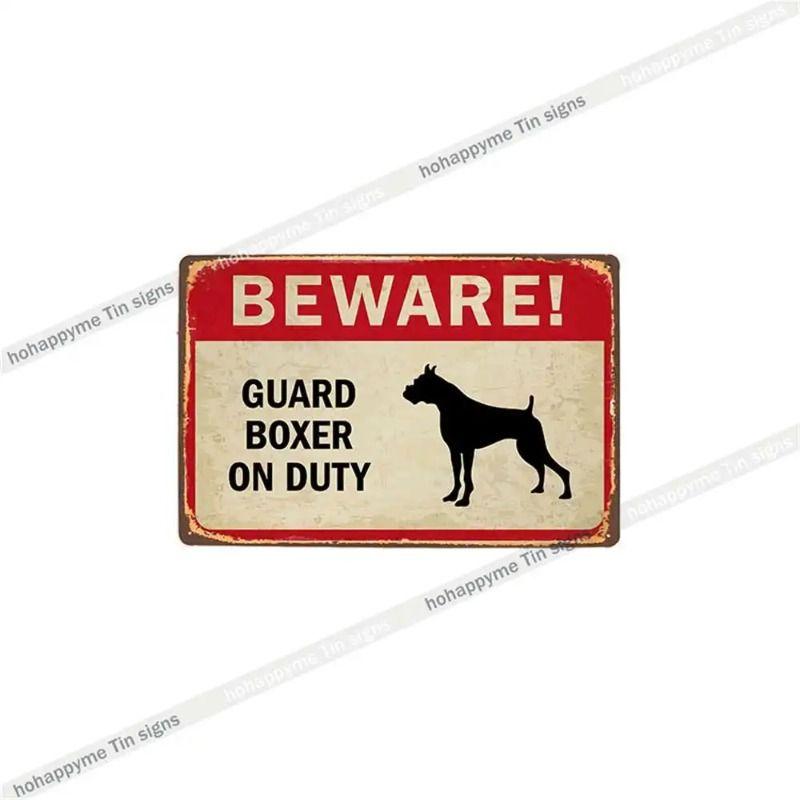 Retro Metal Sign German Shepherd Patrol Warning Decorative Plate for Home Wall 20x30cm