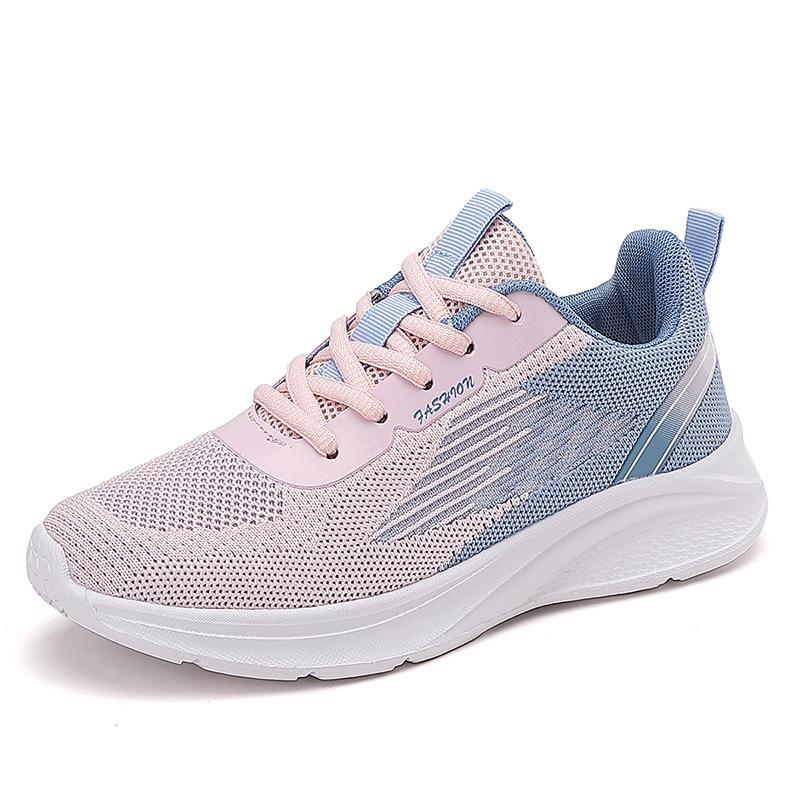 Brand sports shoes women's summer thin fly-woven mesh breathable ultra-light soft-soled shock-absorbing fitness shoes non-slip running shoes