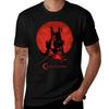 Blutmond T-Shirt Basic Lässig Kurzarm Baumwollhemd