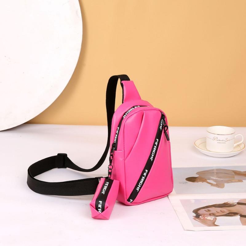 Fashion breast bag, shoulder messenger bag, sports bag with pendant, change bag, letter bag, simple bag, child and mother bag.
