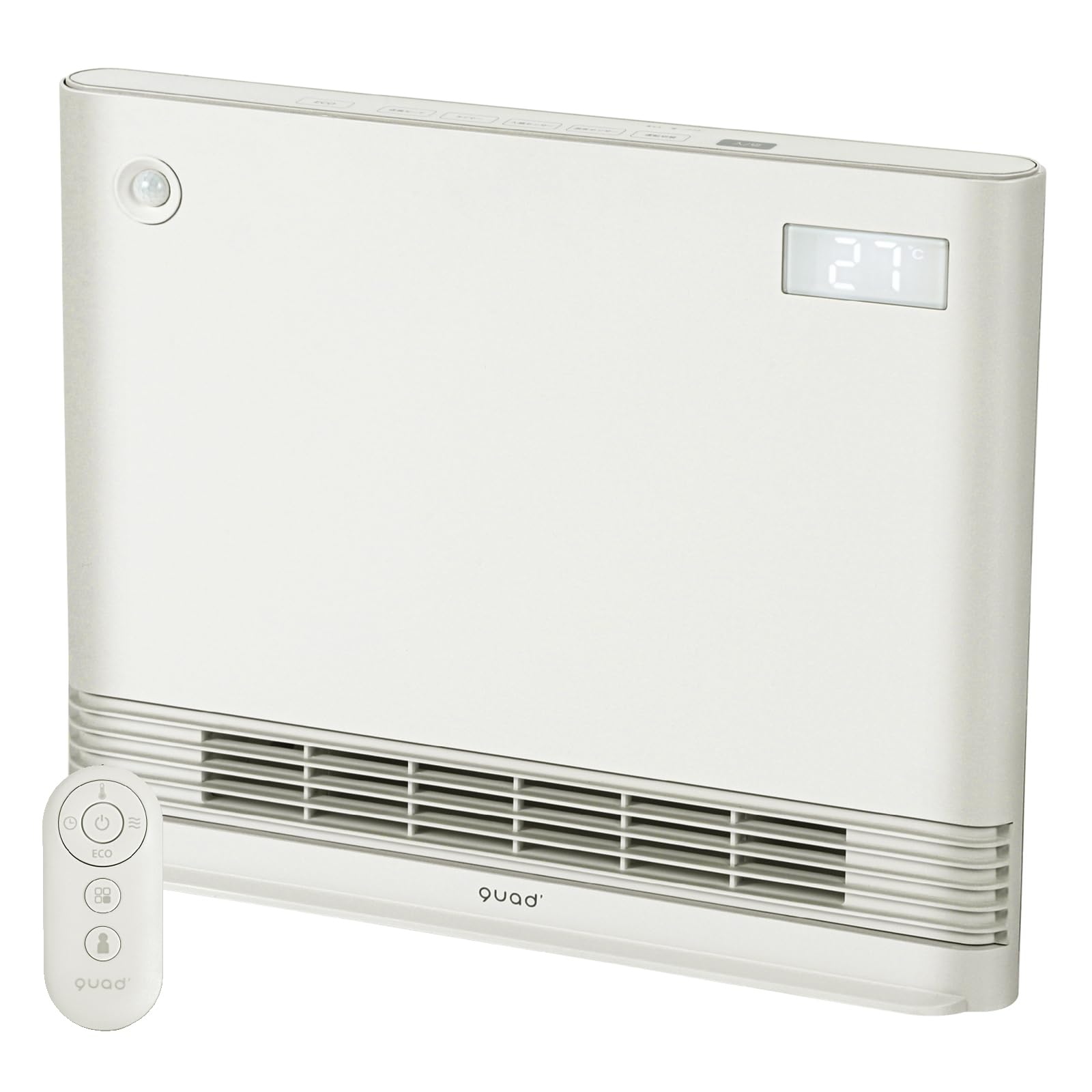 

Керамический обогреватель Energy QUADS, широкий, ENA HEAT, точечный обогрев, 1200 Вт, большой поток воздуха, настройка температуры в помещении с пультом дистанционного управления, тонкий светящийся датчик присутствия человека