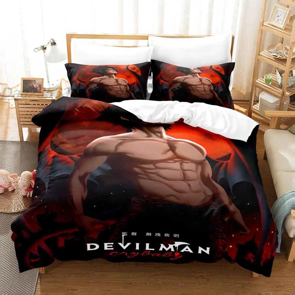 

Breathable Trendy Single Twin Full Queen King Devilman Crybaby Size Bed Aldult Kid Bedroom Duvetcover Sets 3D Anime kawaii Quilt Comforter (quilt)-EU Single(135*200cm)3pcs