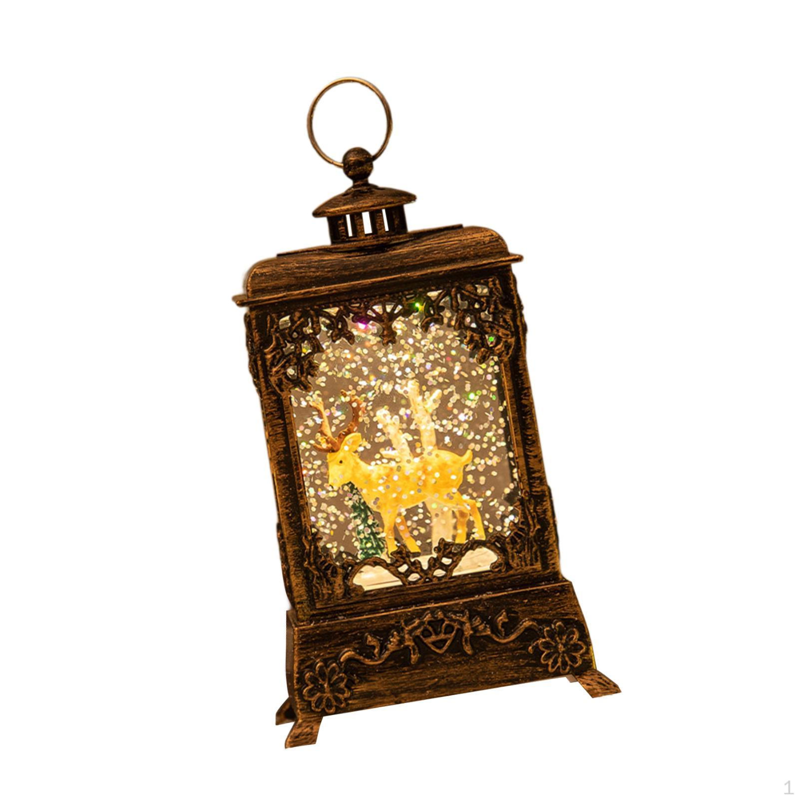 

Рождественский снежный шар-фонарь Рождественское украшение зажжено для праздника Elk