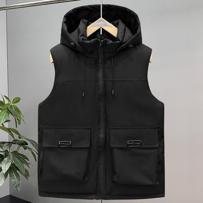 Fashion Winter Men's Sleeveless Jackets Plus Size Thick Black Outerwears Man Warm Vest