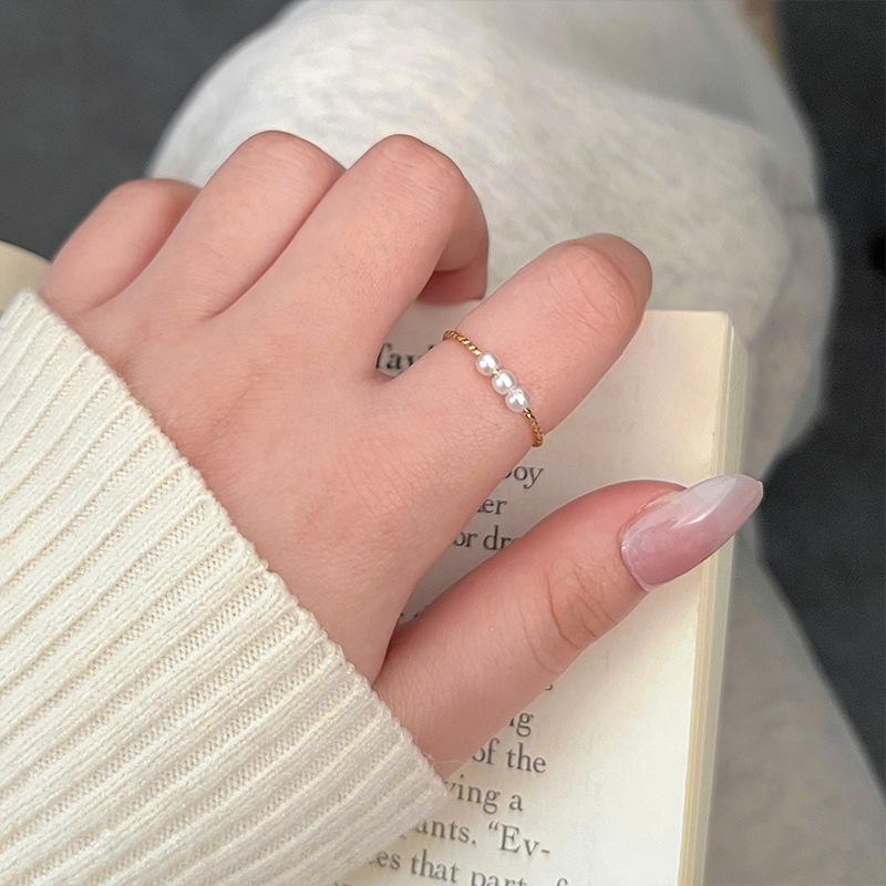 Korean Version Plain Ring Irregular 925 Sterling Silver Versatile Ring Women's Niche Ins Style Design Non-fading Combination Ring