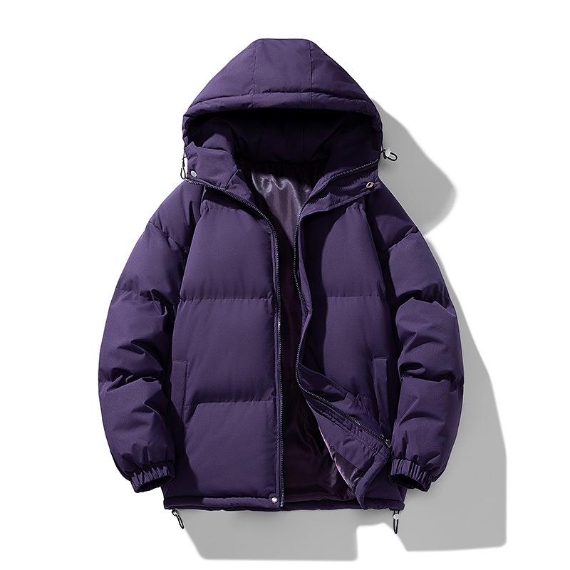 2025 new cotton clothes men's short bread clothes hooded warm thickened casual jacket men's couple efficient temperature lock tide