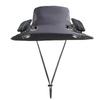 Chapeau Ventilateur Solaire pour Homme Refroidissement Extérieur Chapeau Ventilateur Rechargeable par USB Large Bord Protection Solaire Chapeau Anti-UV pour Pêche/Randonnée/Camping