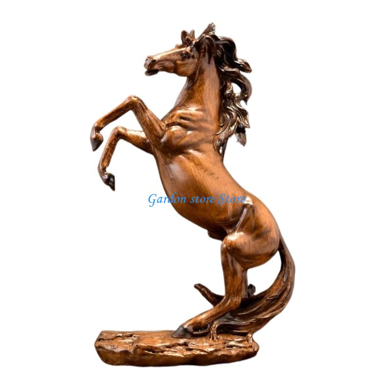 B0KB 12Inch Tall Standing Horse Statue Resins Sculpture Ornament for Interior Decoration Home Office Collectible Figurine