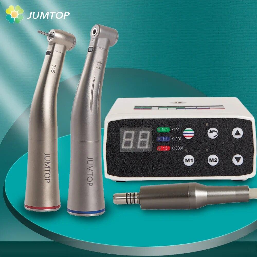 Micromotor electric LED fără perii dentare cu 1:5 Fibră optică inel roșu contraunghi potrivit pentru instrumentul de echipament cu micromotoare dentist