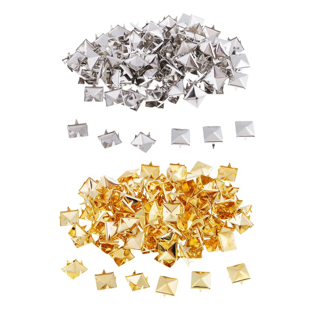 100x Square Metal Rivets DIY Jewelry Pyramids , Sliver
