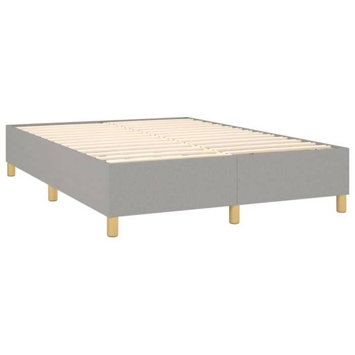 Exclusive House - Bed Slat Base with Mattress Light Grey 140x200cm Fabric
