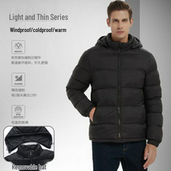 Pánská přeshraniční vyhřívaná péřová vesta bez rukávů - Podzimní/zimní bavlnové svrchní oblečení