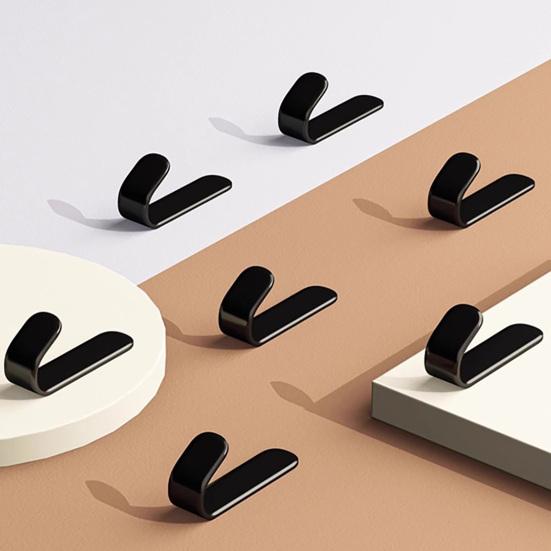 5PCS Adhesive Wall Hooks No Drill Strong Load-Bearing Hooks Durable Carbon Steel Hooks for Bathroom Kitchen Coat Towels