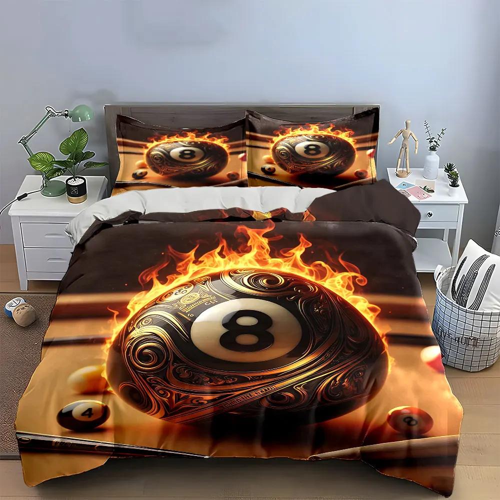 "Stylish Billiard Three-Piece Set" Soft Comfortable Duvet Cover Bedding Set Included 1*Duvet Cover & 2*Pillowcases, gift