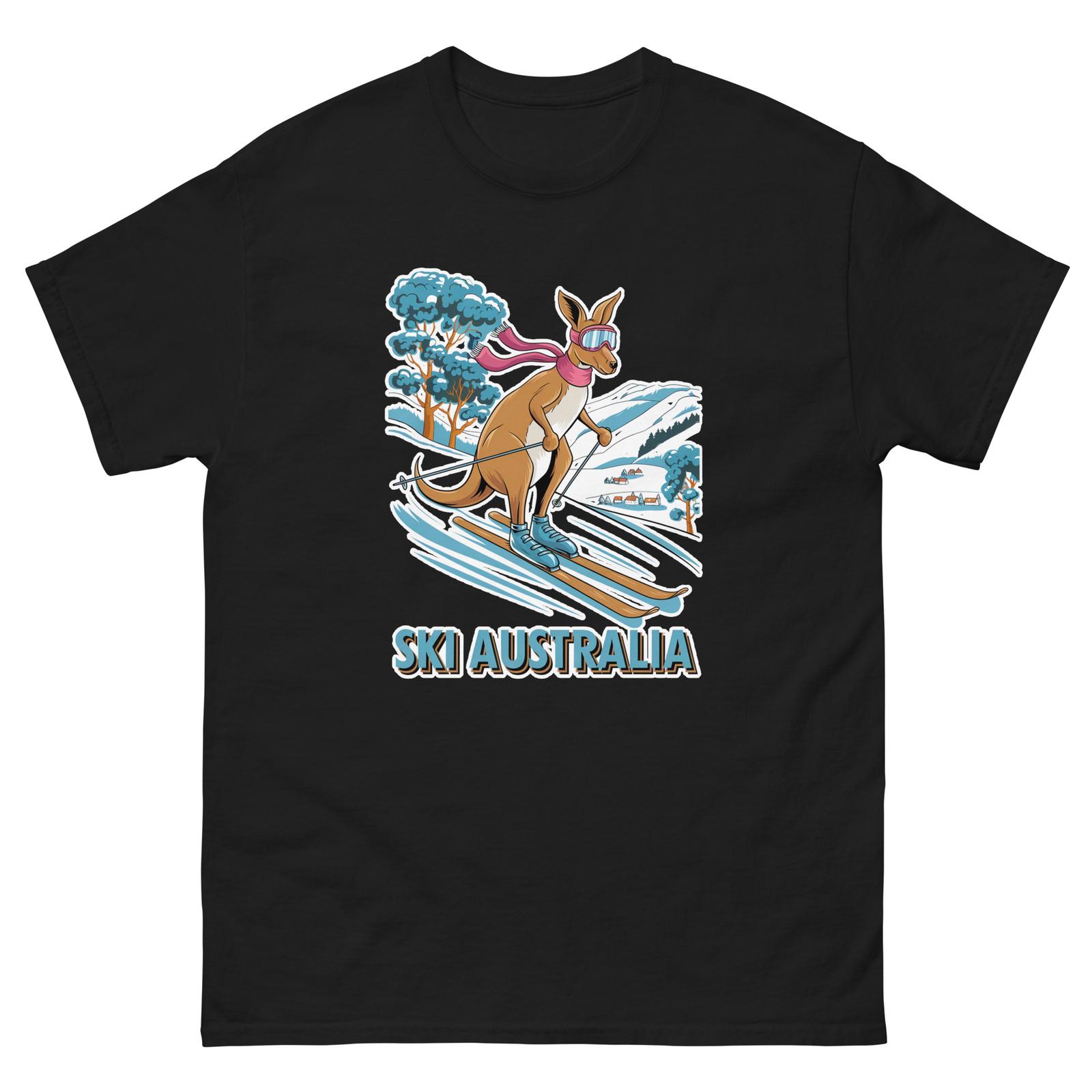 Ski Australia Kangaroo Cute Animal Skiing T-Shirt S