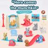 Cute Cat and Dog Pet Basket Family Toys Pretend To Play Toys Dog Doll Set Mini Animal Scene Toys Kids Player Toys