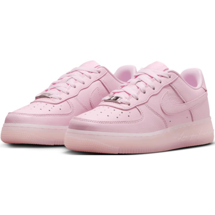 Nike NOCTA x Air Force 1 Low GS Certified Lover Boy - Pink Foam Kids Sneakers Metallic-Silver Cobalt-Tint HQ1772-600