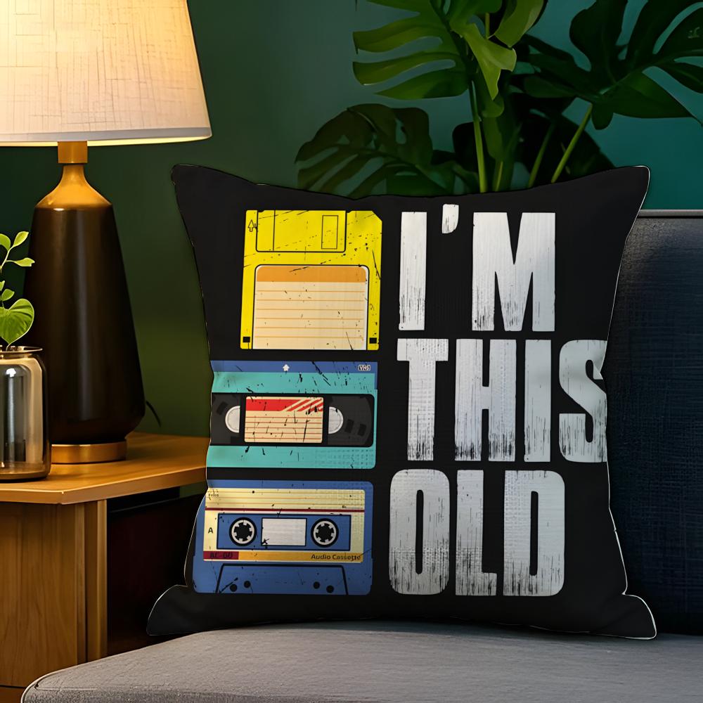 Pop Art Retro Cassetteband Kussensloop Natuurlijk Linnen Kussensloop Dubbelzijdig Decor Bank Kussensloop Woondecoratie