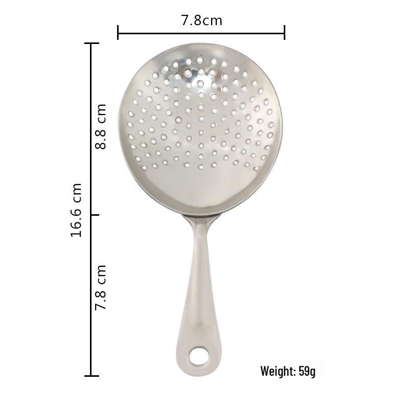 European Double-Layer Stainless Steel Cocktail Strainer Spoon