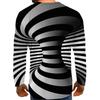 3D Printed Trend Long Sleeved Fashion Round Neck T-shirt