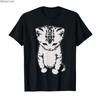 Mens Cotton Graphic Tee Streetwear Sad Kitten Meme Print Short Sleeve T-Shirt Youth Casual Wear