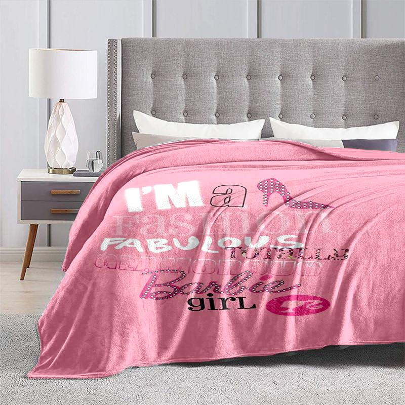 1pc Fashion Fabulous Glamorous Barbie Girl Cartoon Blanket,Portable Throw for Travel & Camping, All Season Cozy Blanket,Ideal Gift