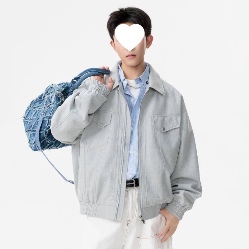 Men's Plus Size Lapel Jacket: Trendy Korean Style, Light Luxury, M-7XL, Daily Commute Outerwear