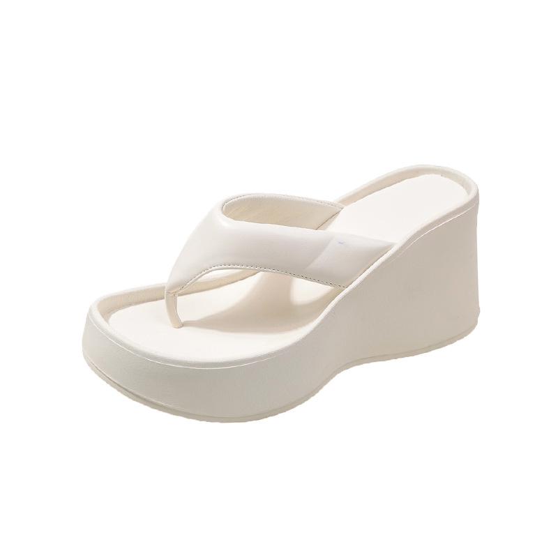Women's 2025 Summer Platform Toe-Post Sandals - High-Heeled Korean Style Flip-Flops