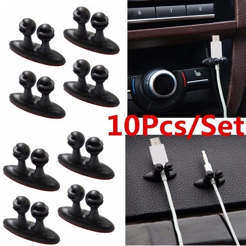 

10Pcs Car Wire Cord Clip Cable Holder Tablet Line Clips Line Fixer Organizer Drop Adhesive USB Cable Car Clip Accessory Supplies A