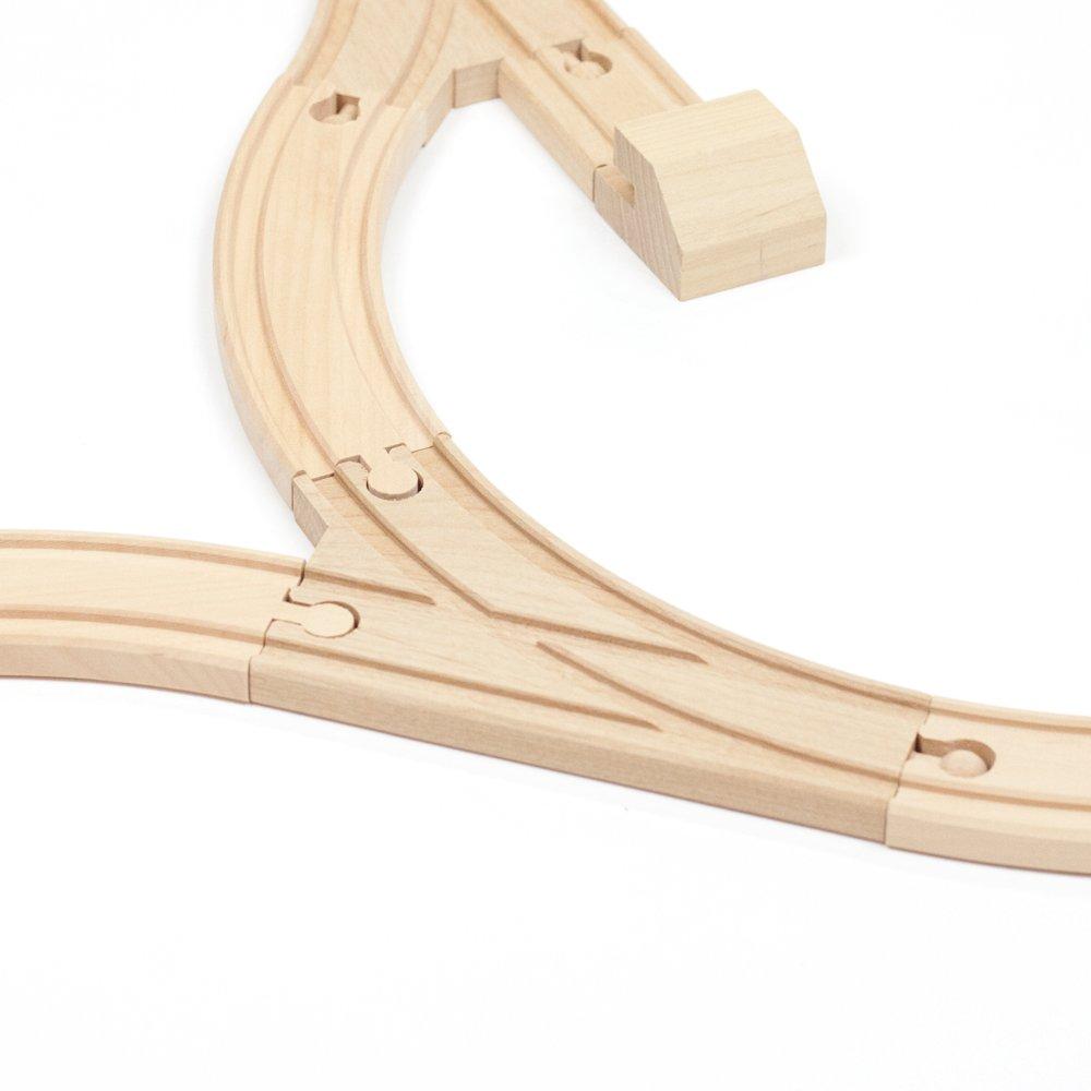 Maxim Holzschienen-Set Serie Y-förmige Bogenweiche, 2-teiliges Set