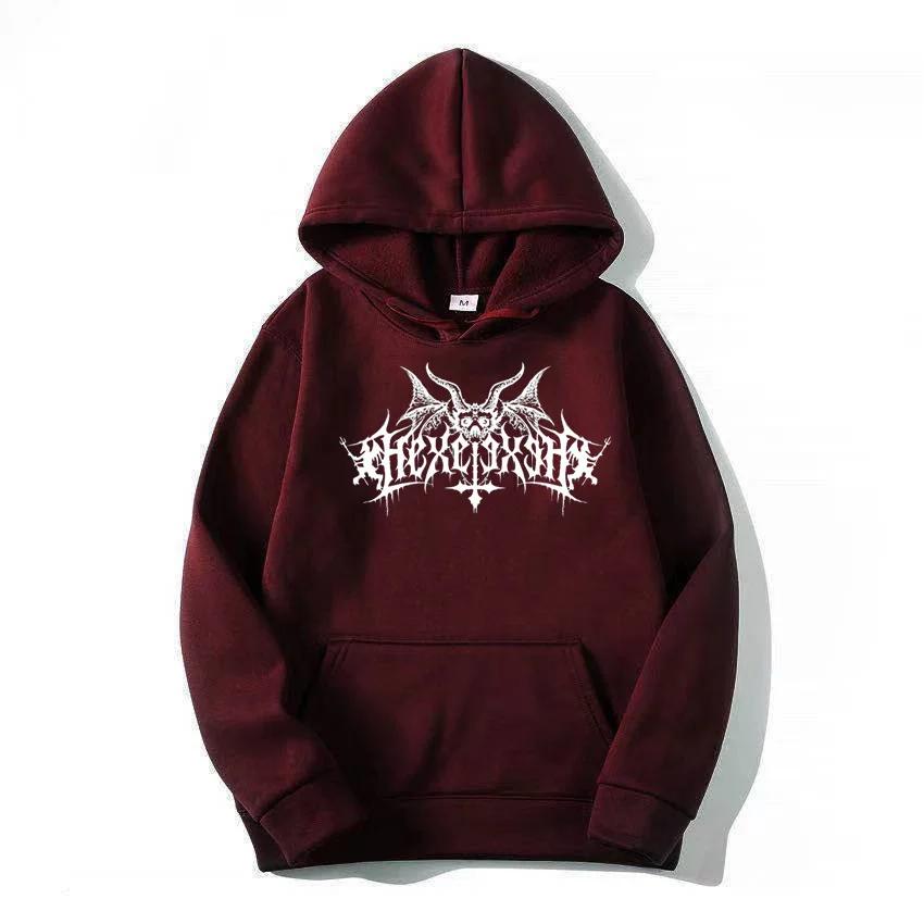 Autumn and Winter men's fashionable casual hooded skull print Halloween men's and women's warm hooded sweatshirt pullover