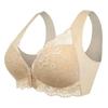Women Lace Gathered Front Buckle Bra Wide Strap Bra