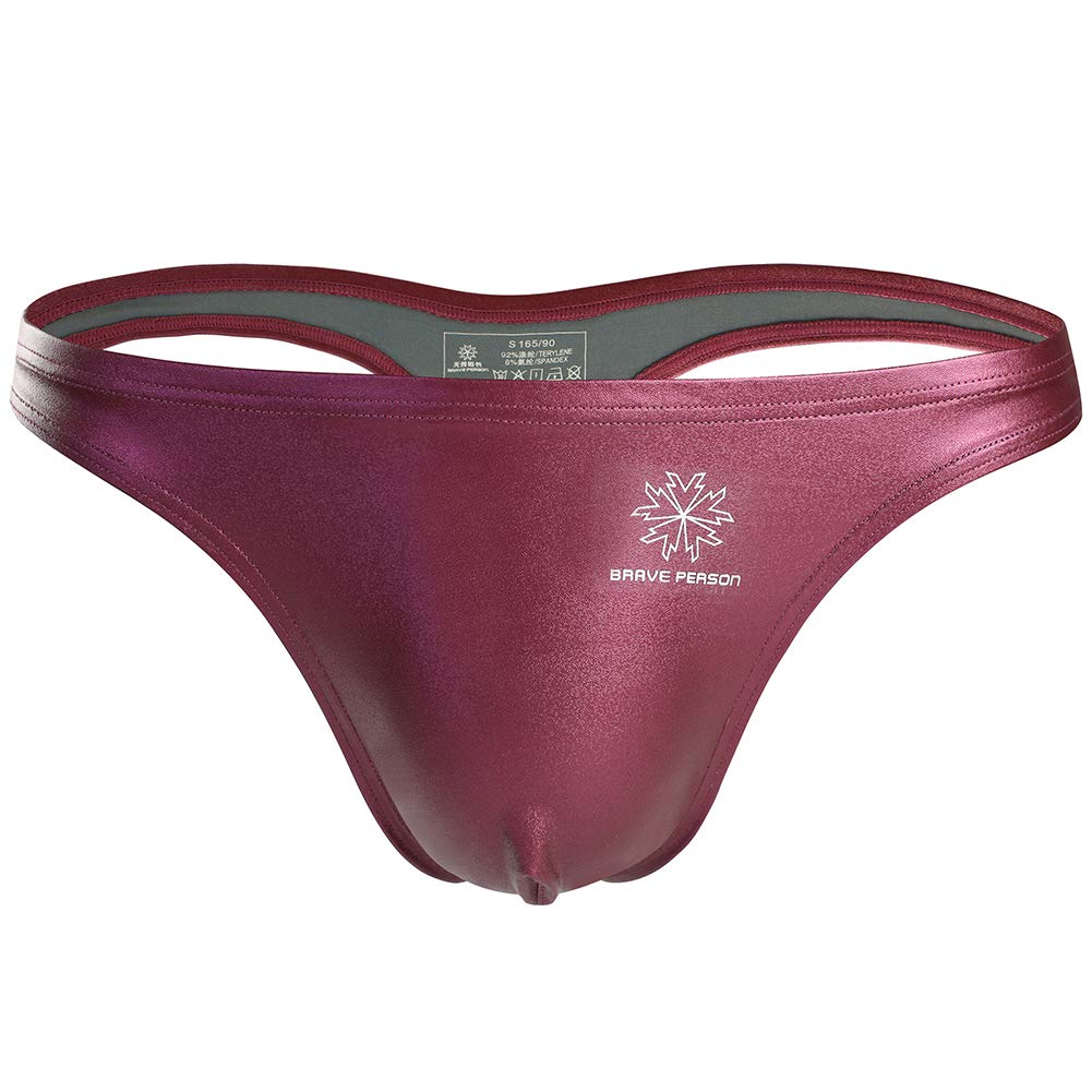 iYunyi Sexy Faux Leather Bikini Elastic Men's Lingerie, Briefs, G-Strings, T-Backs, U-Shaped Pouch, 1-Pack/3-Pack