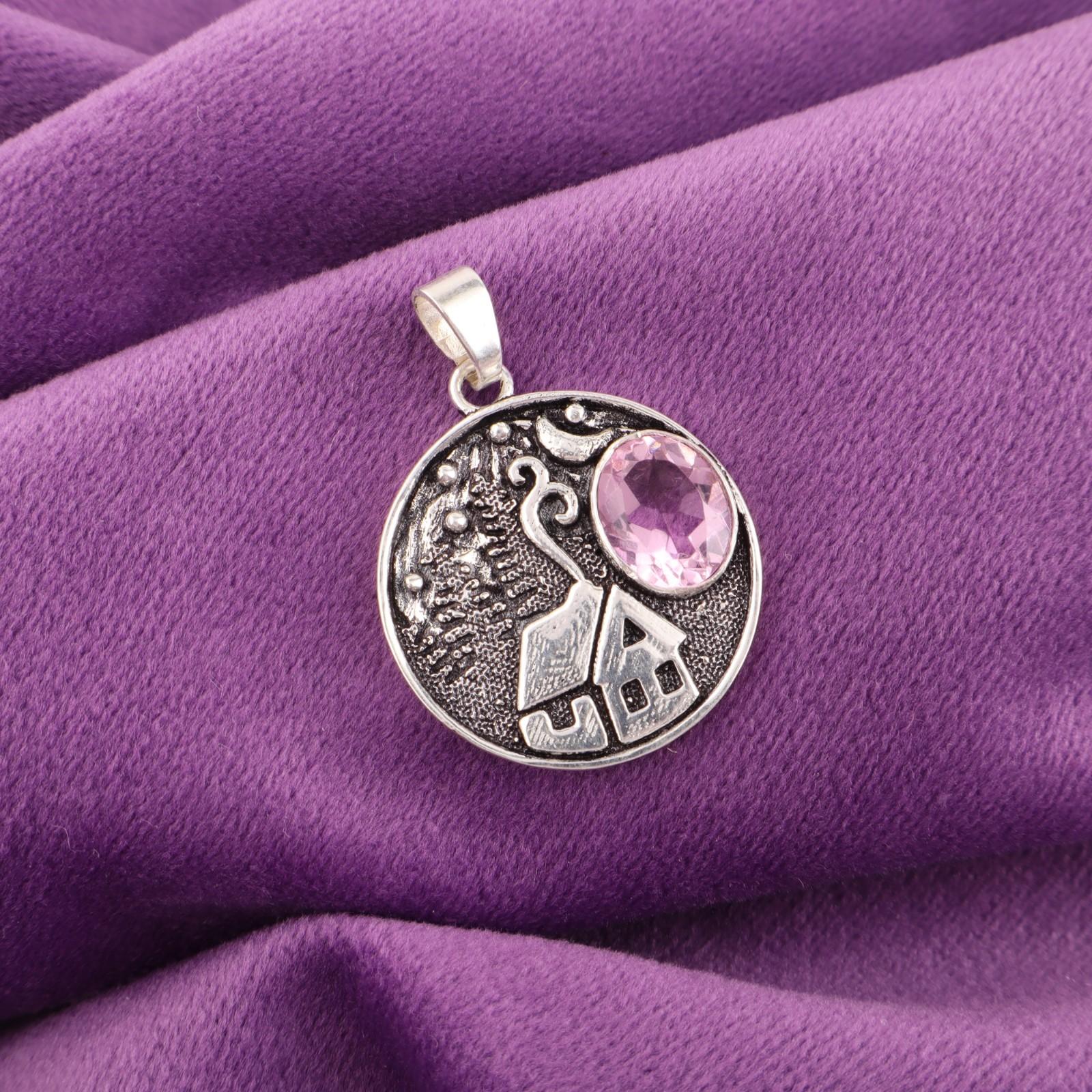 

Морганит Драгоценный камень 925 Стерлинговое серебро Ювелирные изделия Ручная работа Подвеска 1,29 Для нее CP-39-6