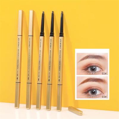 Augenbrauenstift, wasserdicht, zeitsparend, sicher, quadratisch, goldfarbene Tube, Beauty-Brauenstift für Mädchen