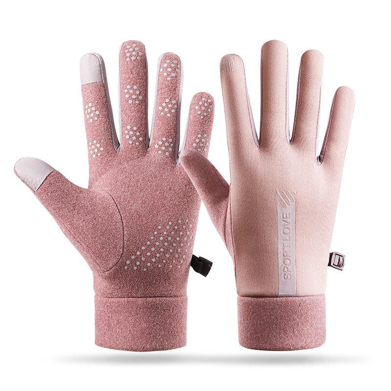 

Warm gloves for men and women couples, autumn and winter riding, piled and thickened outdoor non-slip touch screen, windproof and cold-proof one size fits all