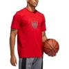 adidas T Shirts Men's Red Crew Neck Moderate Straight Fit GE4111