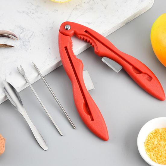 Crab Peeling Tool Efficient Crab Cracker Tool Set Multifunctional Stainless Steel Lobster Cracker for Home Kitchen