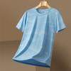 Camiseta de Manga Corta de Seda de Hielo Camuflada para Hombre, Camiseta Fina Holgada de Secado Rápido, Ropa Deportiva para Correr, Top Elástico para Hombre, Talla Grande